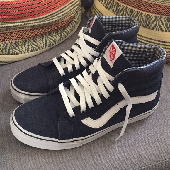 navy blue vans high tops